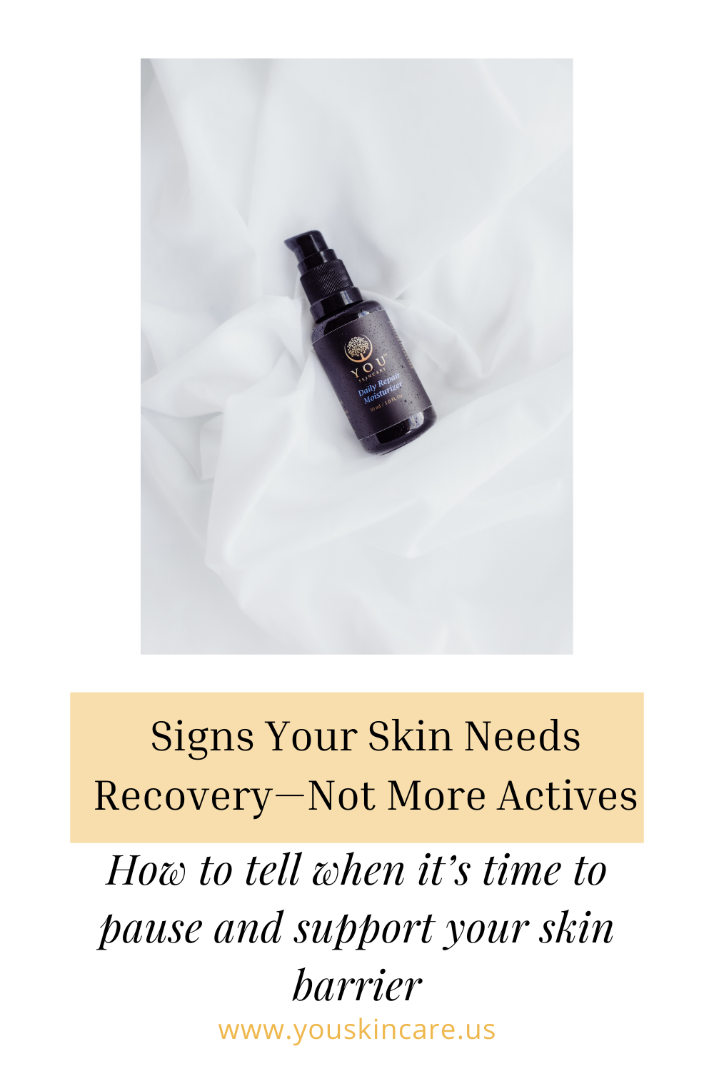 Skincare routine focused on skin barrier recovery, showing a gentle moisturizer used when skin needs calming support instead of additional actives.