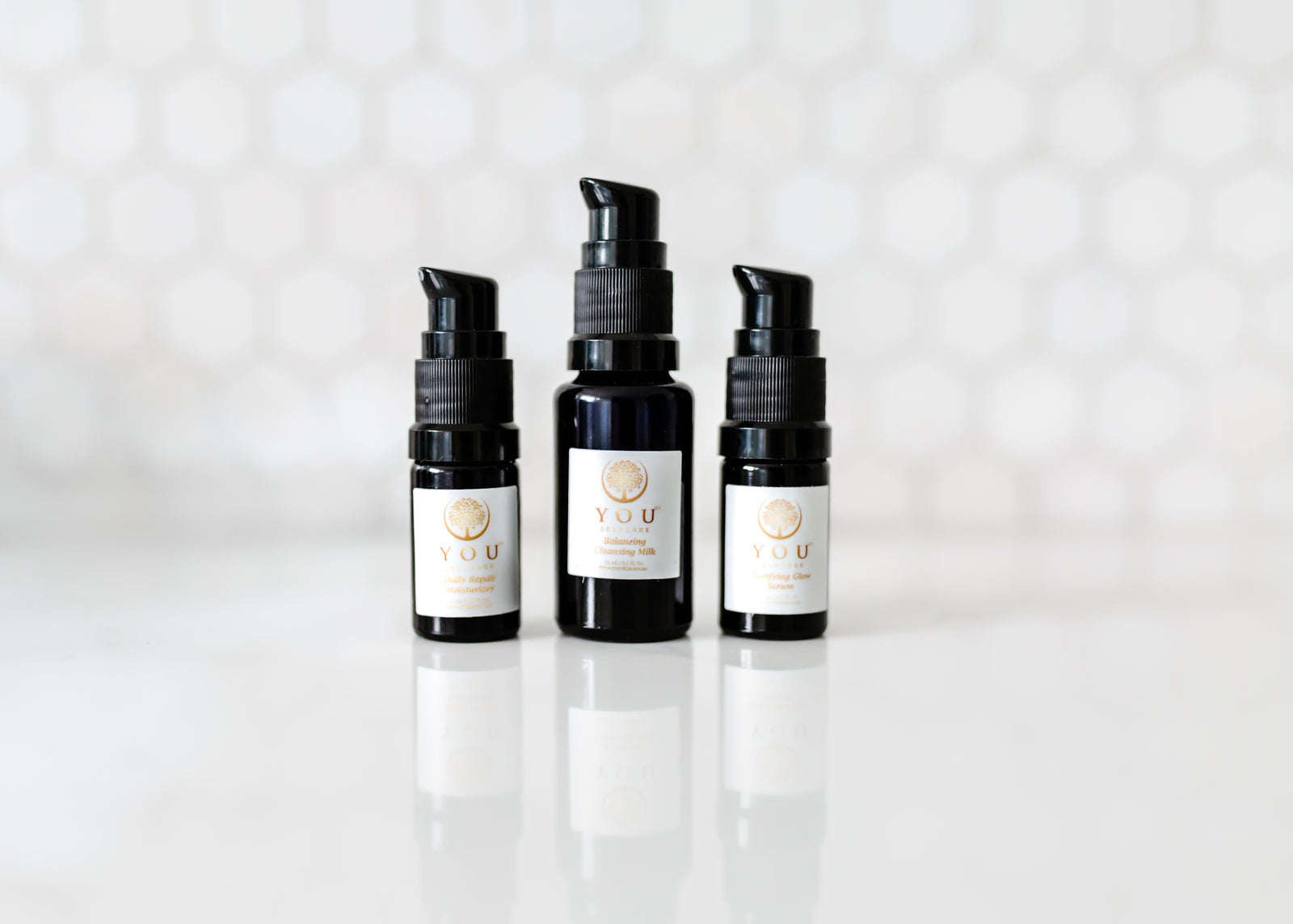 YOU Skincare Discovery Kit – travel skincare set with three mini bottles for sensitive and acne-prone skin